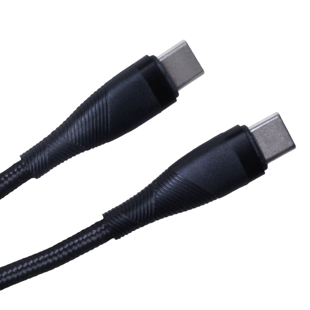 Maxlife MXUC-08 kabelis USB-C - USB-C 1,0 m 60W melns neilons