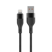 Maxlife MXUC-07 kabelis USB - Lightning 1,0 m 2,4A melns neilons