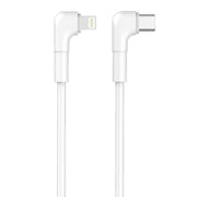 Maxlife kabelis MXUC-09 leņķa USB-C - Lightning 1,0 m 27W, balts