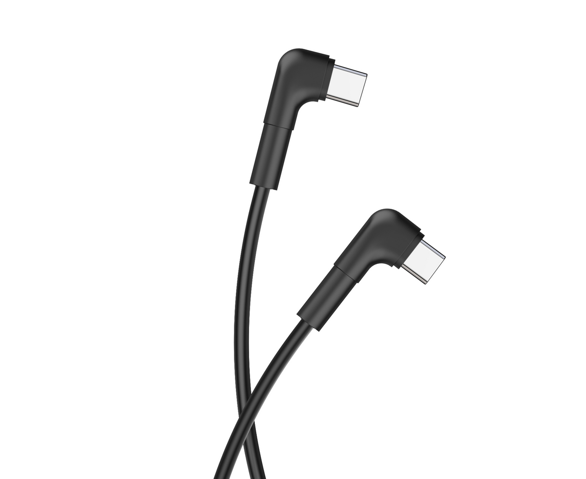 Maxlife kabelis MXUC-09 leņķa USB-C - USB-C 1,0 m 60W, melns