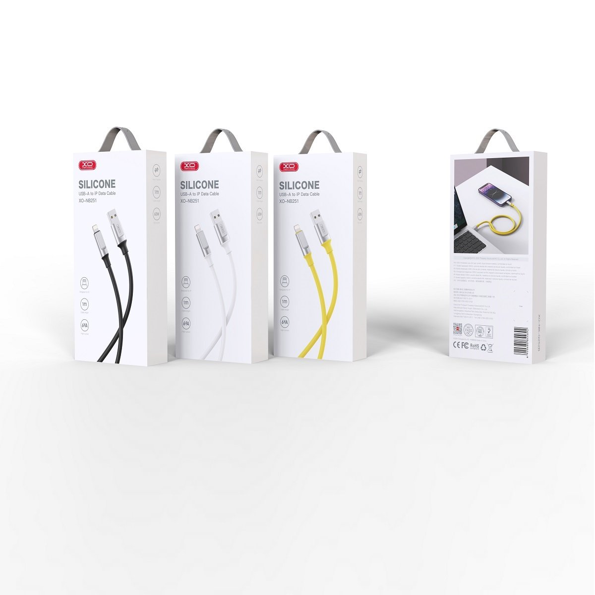 XO kabelis NB251 USB - Lightning 1,0 m 6A, melns