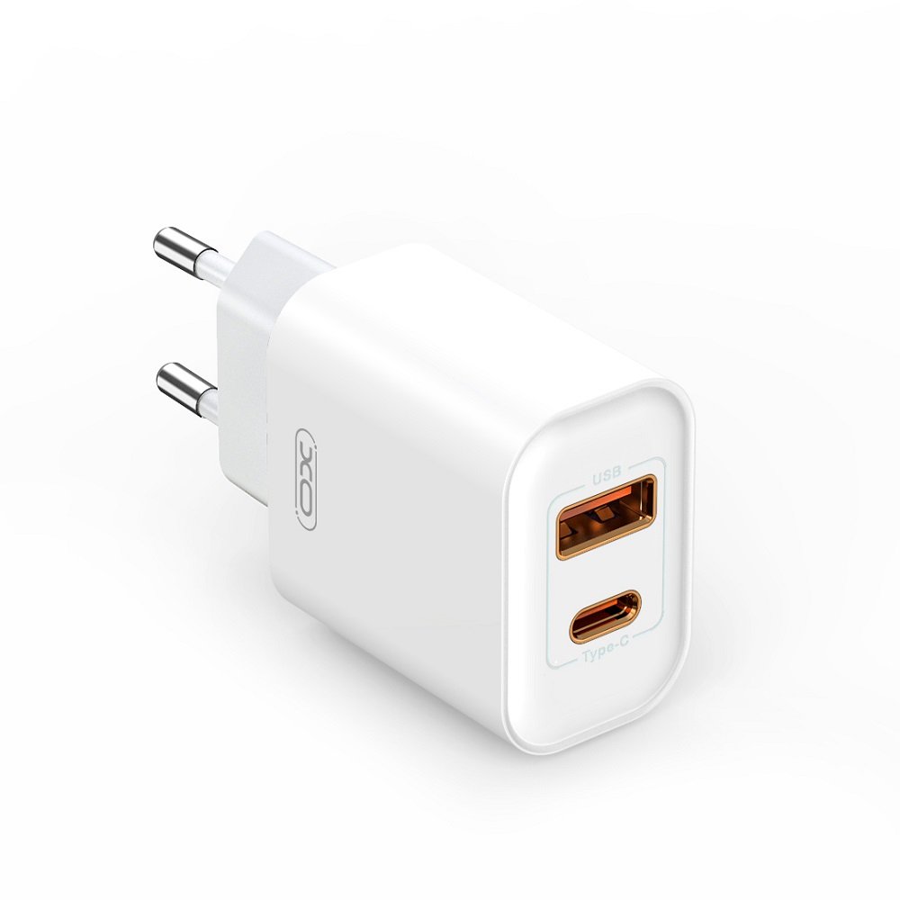 XO tīkla lādētājs CE12 PD QC 3.0 20W 1x USB 1x USB-C balts