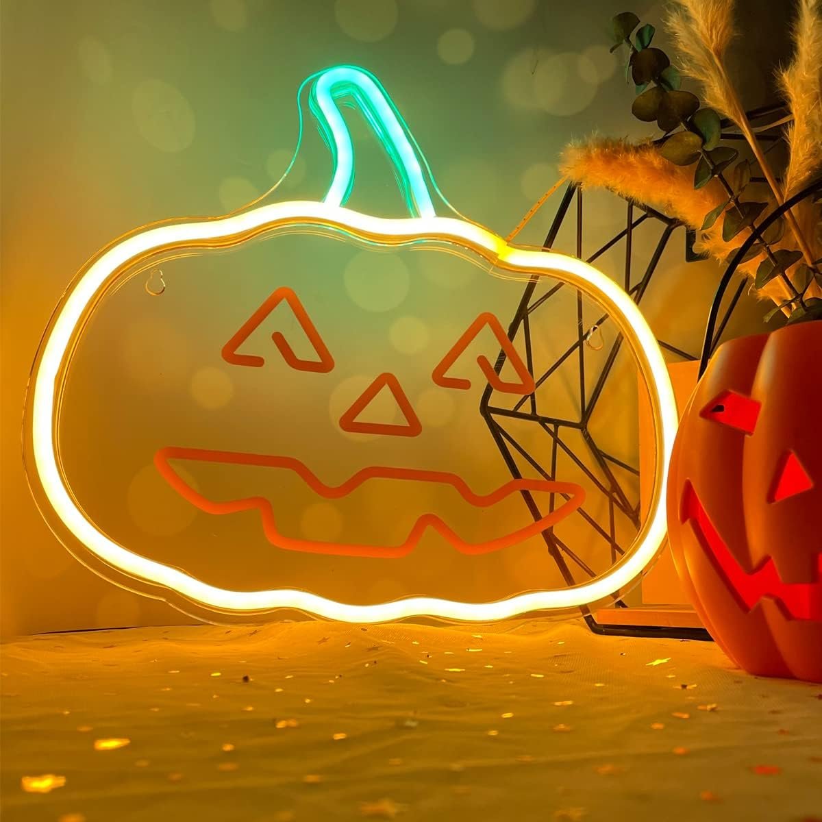 Neona LED HAPPY PUMPKIN oranžs, zaļš FPNE10 Forever Light