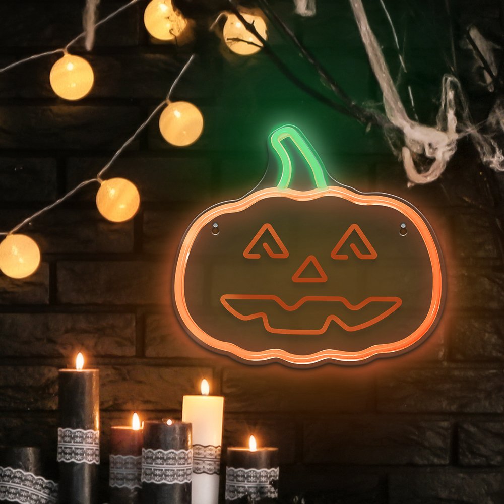 Neona LED HAPPY PUMPKIN oranžs, zaļš FPNE10 Forever Light