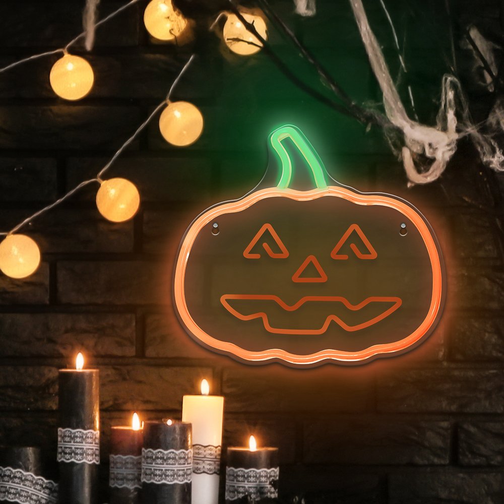 Neona LED PUMPKIN ar STEM oranžs, zaļš NNE13 Neolia