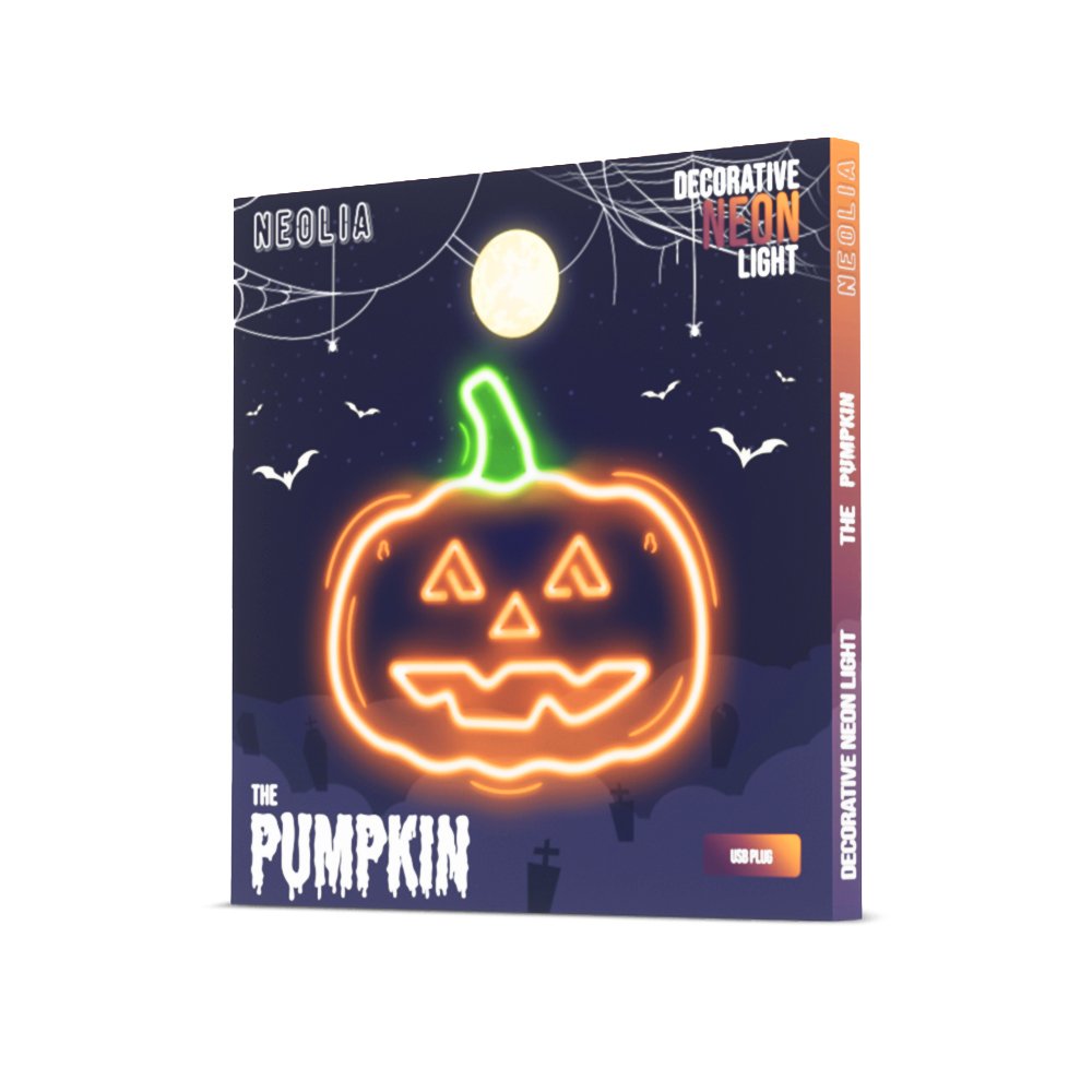 Neona LED PUMPKIN ar STEM oranžs, zaļš NNE13 Neolia
