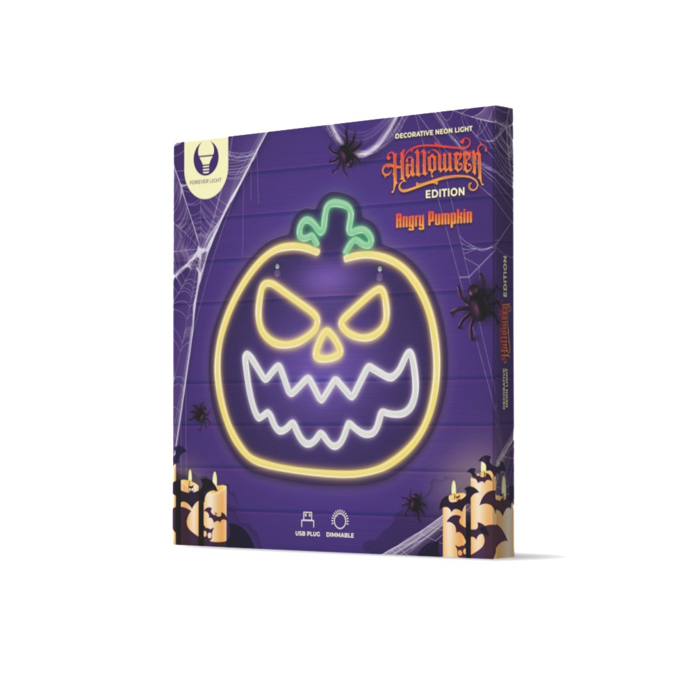 Neona LED ANGRY PUMPKIN dzeltens, balts FPNE14 Forever Light