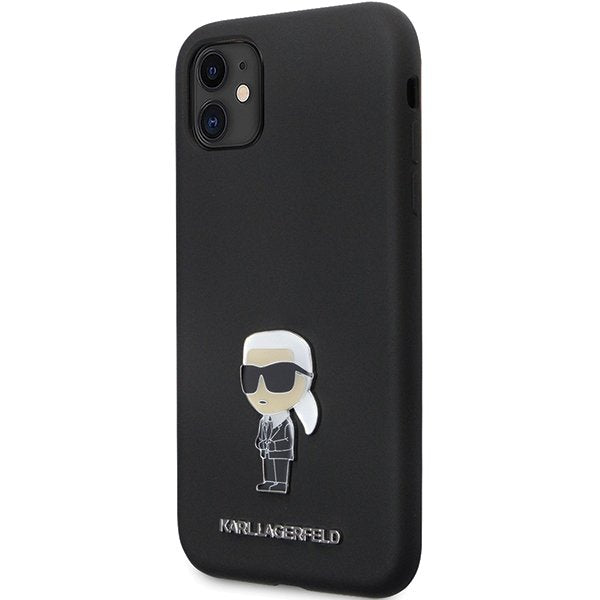 Karl Lagerfeld vāciņš iPhone 11, melns (KLHCN61SMHKNPK)