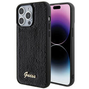 Guess vāciņš iPhone 15 Pro Max 6,7", melns (GUHCP15XPSFDGSK)