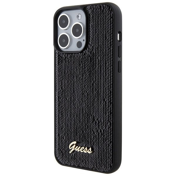 Guess vāciņš iPhone 15 Pro Max 6,7", melns (GUHCP15XPSFDGSK)