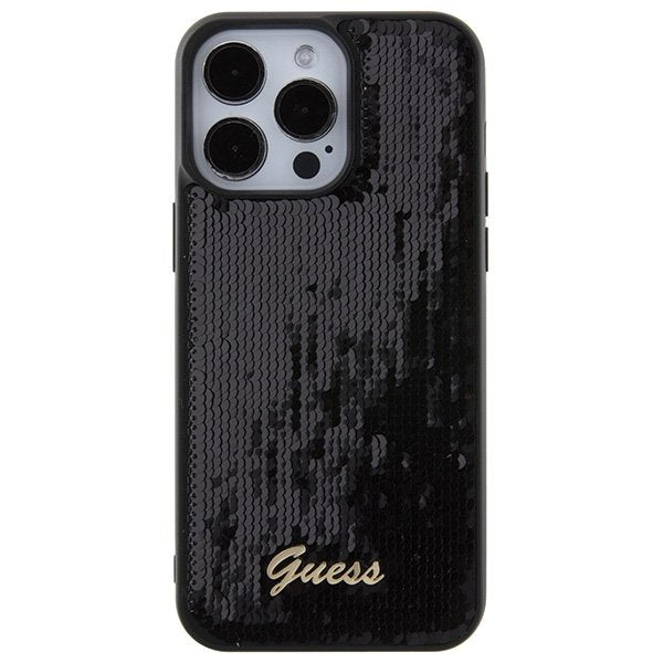 Guess vāciņš iPhone 15 Pro Max 6,7", melns (GUHCP15XPSFDGSK)