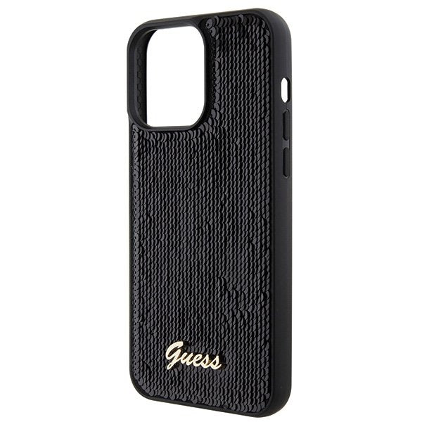 Guess vāciņš iPhone 15 Pro Max 6,7", melns (GUHCP15XPSFDGSK)