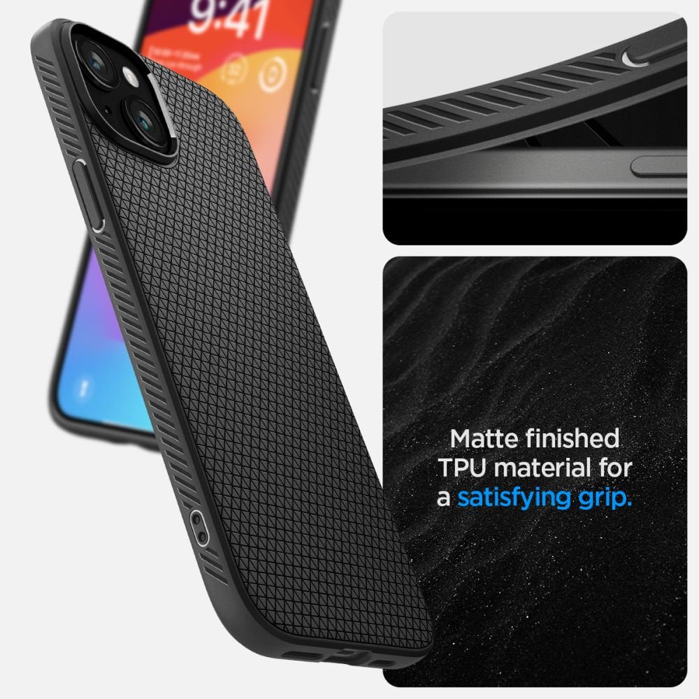 Spigen Liquid Air vāciņš iPhone 15 Plus 6,7", matēts melns