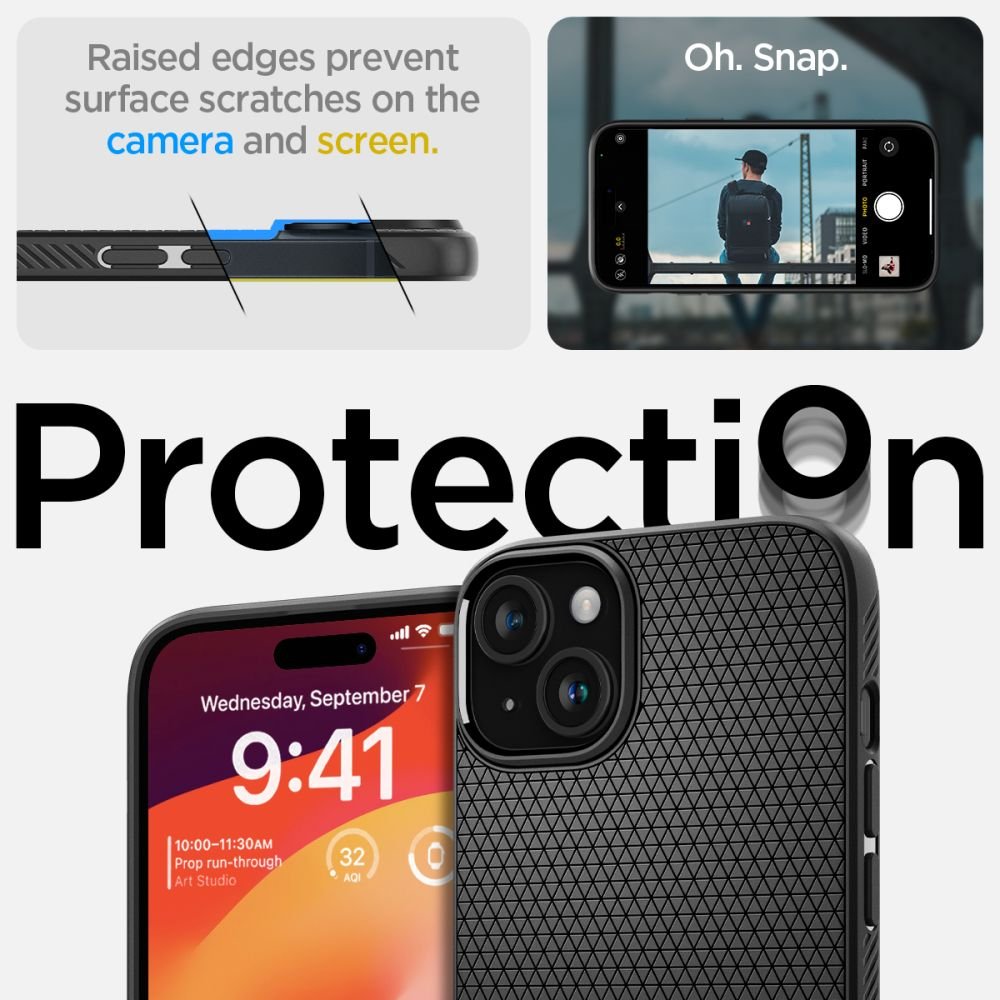 Spigen Liquid Air vāciņš iPhone 15 Plus 6,7", matēts melns