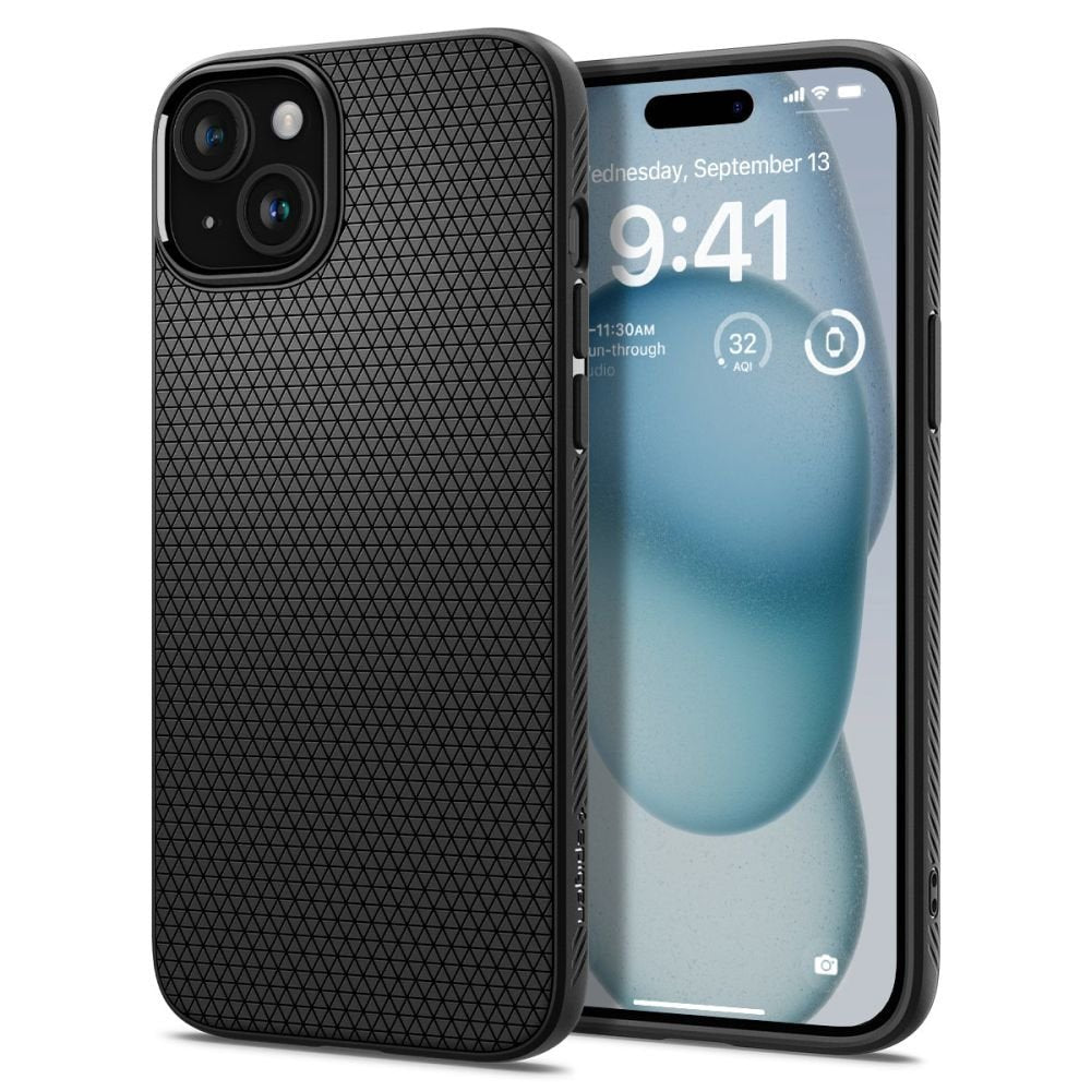Spigen Liquid Air vāciņš iPhone 15 6,1", matēts melns
