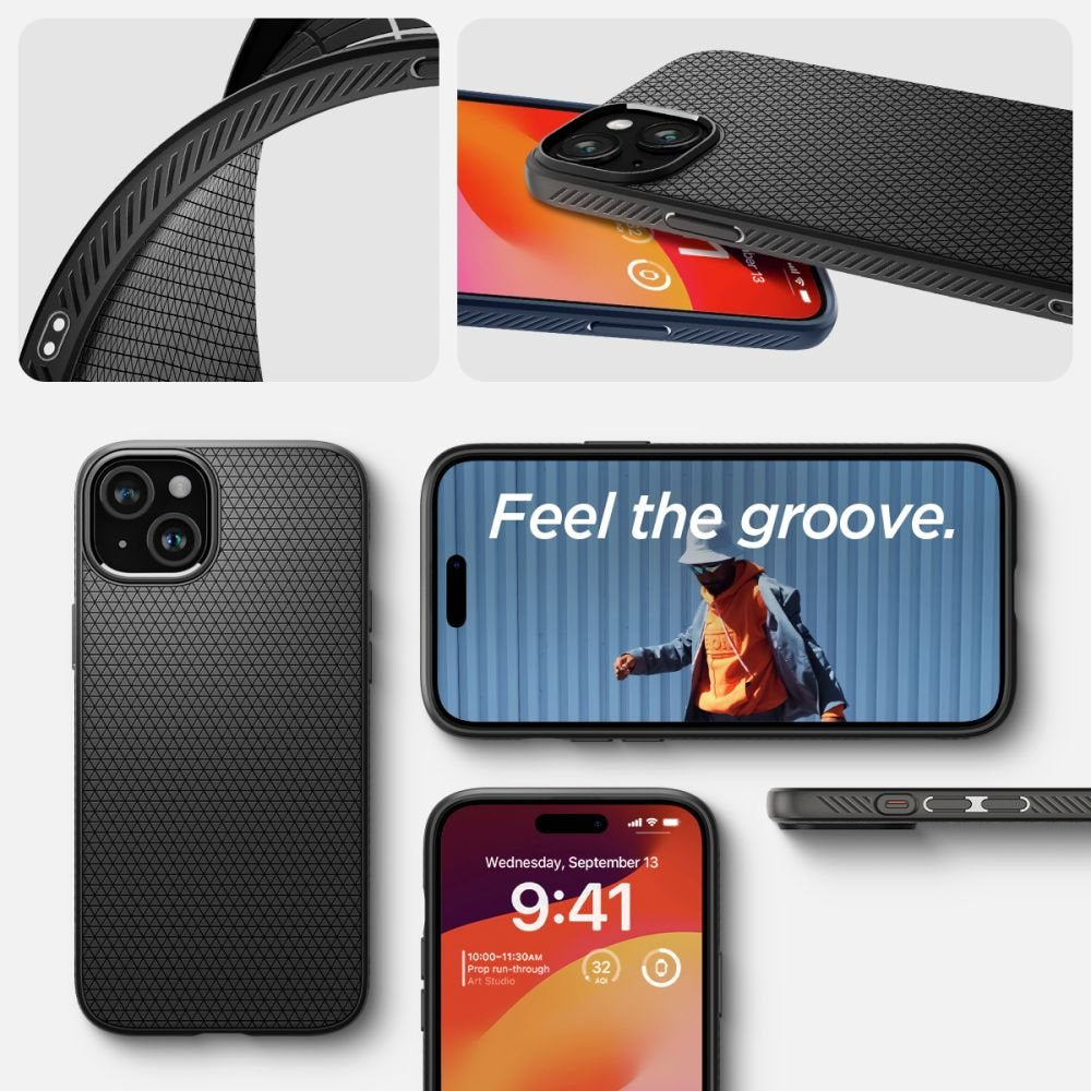 Spigen Liquid Air vāciņš iPhone 15 6,1", matēts melns