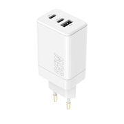 Maxlife lādētājs MXTC-08-65ACC PD QC 2x USB-C 1x USB 65W, balts