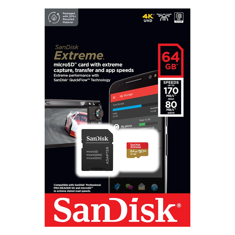 SanDisk atmiņas karte microSD Uhs-i 64GB SDSQXAH-064G-GN6MA