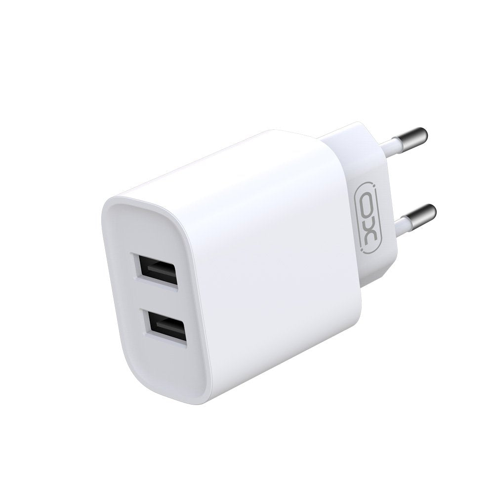 XO tīkla lādētājs CE02C 2x USB 2,1A balts + microUSB kabelis