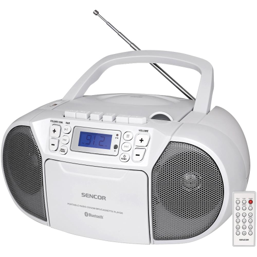 Sencor SPT 3907 W Kasešu atskaņotājs ar CD, Bluetooth