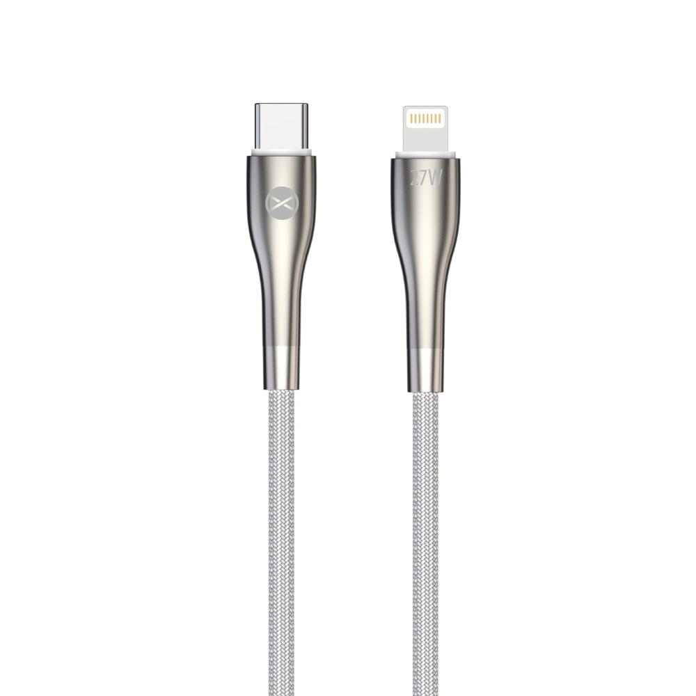 Kabelis Forever Sleek USB-C - Lightning 1,0 m 27W, balts