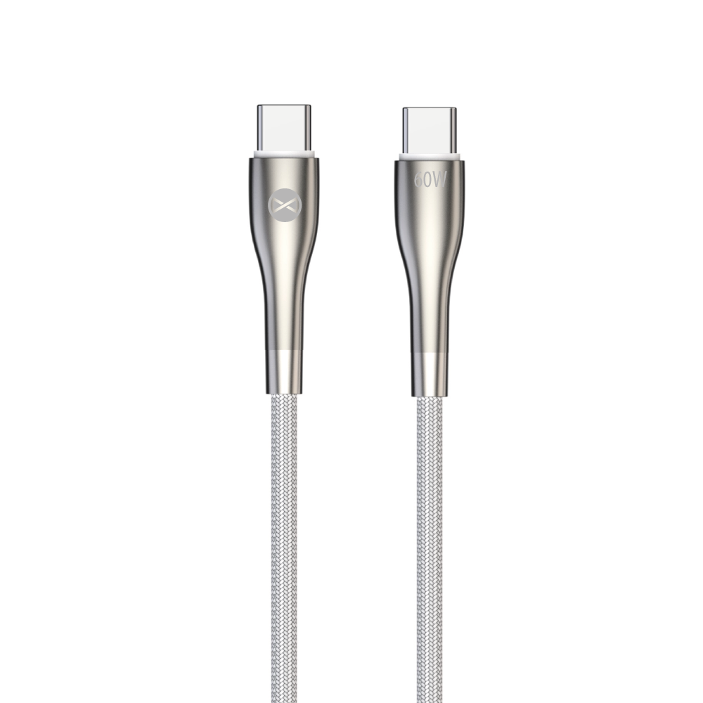 Forever kabelis Sleek USB-C - USB-C 1,0 m 60W, balts