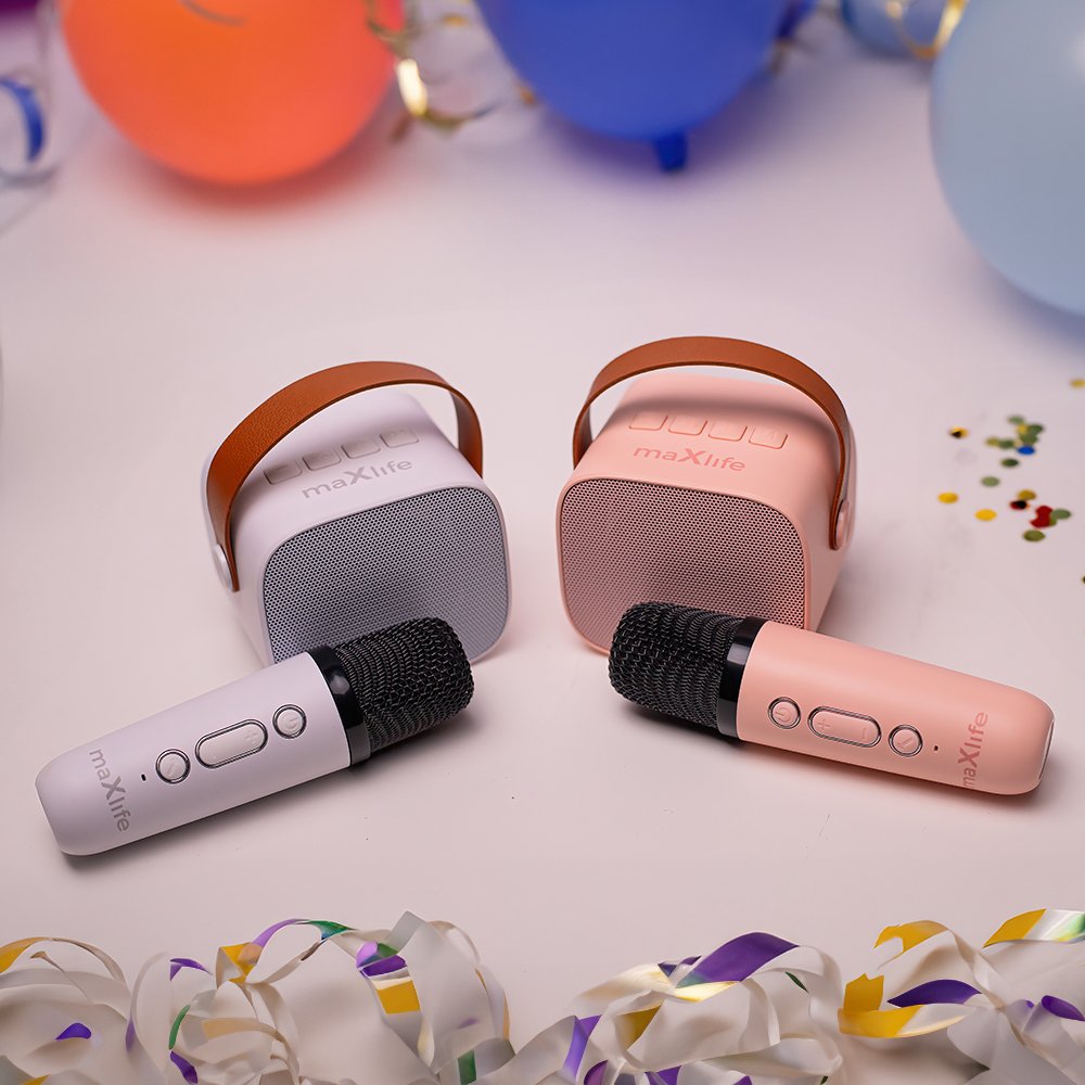 Maxlife Bluetooth skaļrunis karaoke MXKS-100, rozā