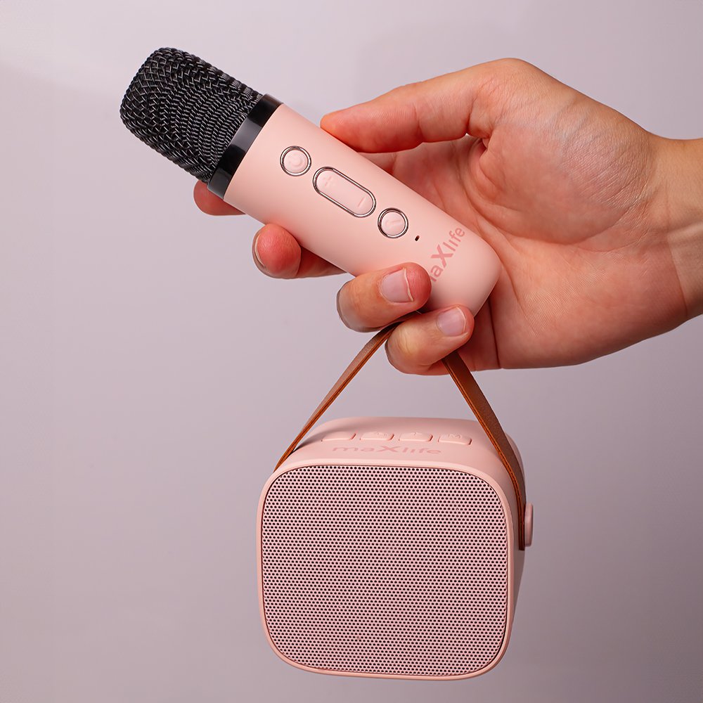 Maxlife Bluetooth skaļrunis karaoke MXKS-100, rozā