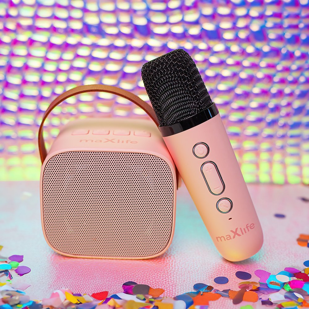 Maxlife Bluetooth skaļrunis karaoke MXKS-100, rozā