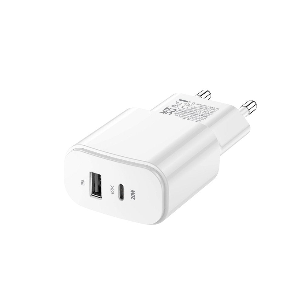 Forever lādētājs TC-01-20AC PD QC 1x USB-C 1x USB 20W, balts