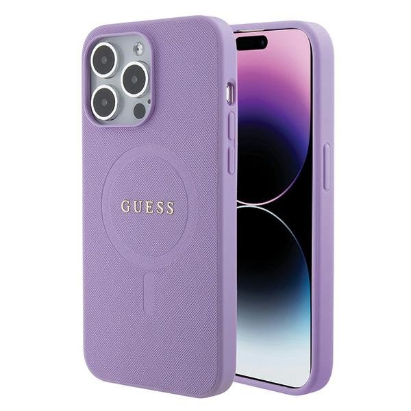 Guess MagSafe vāciņš iPhone 15 Pro Max 6,7", violets (GUHMP15XPSAHMCU)