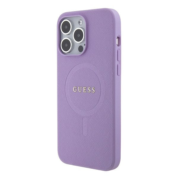 Guess MagSafe vāciņš iPhone 15 Pro Max 6,7", violets (GUHMP15XPSAHMCU)