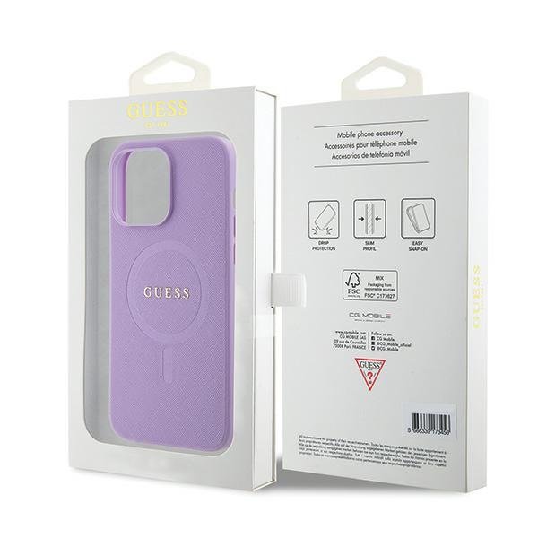 Guess MagSafe vāciņš iPhone 15 Pro Max 6,7", violets (GUHMP15XPSAHMCU)