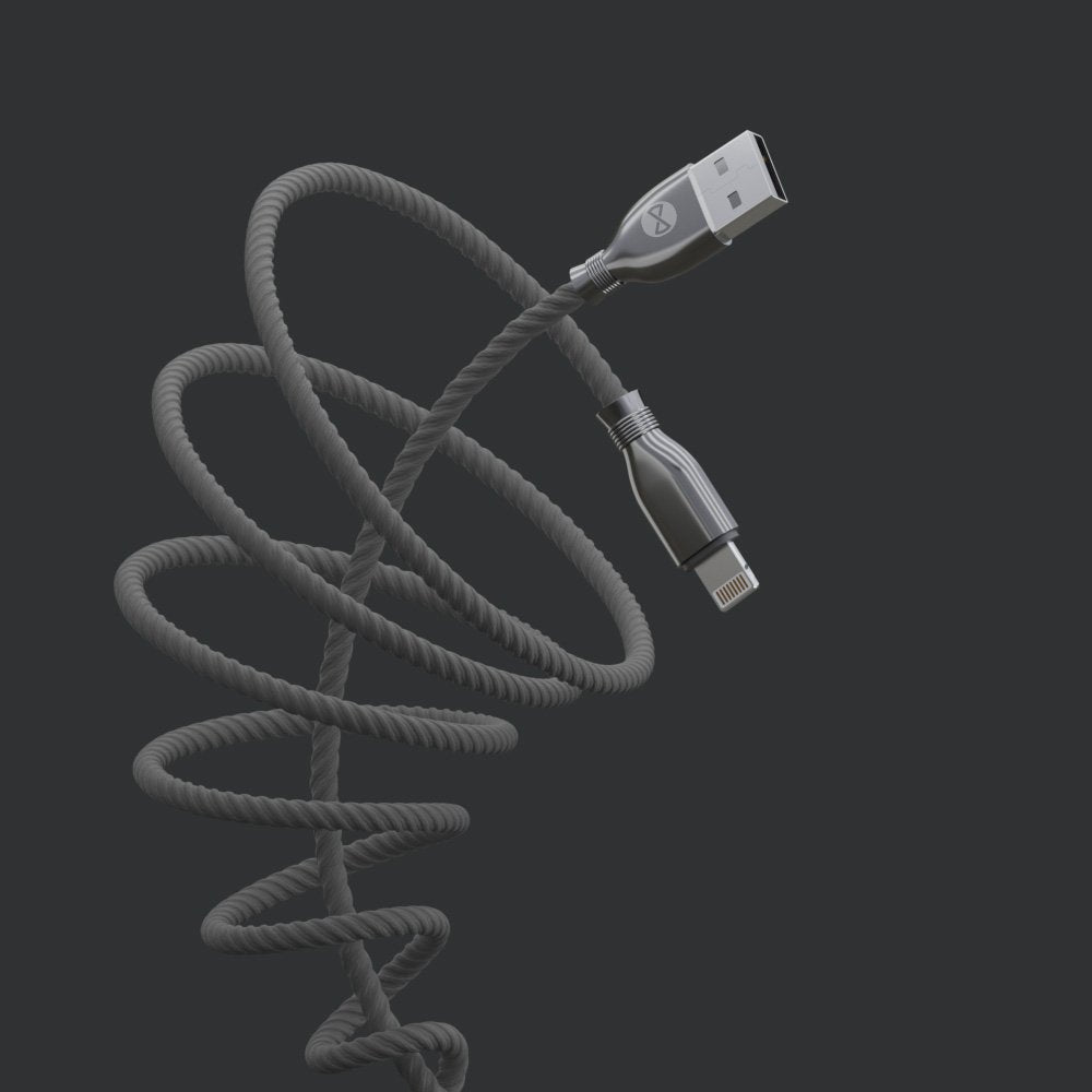 Forever kabelis Tornado USB - Lightning 1,0 m 3A, melns