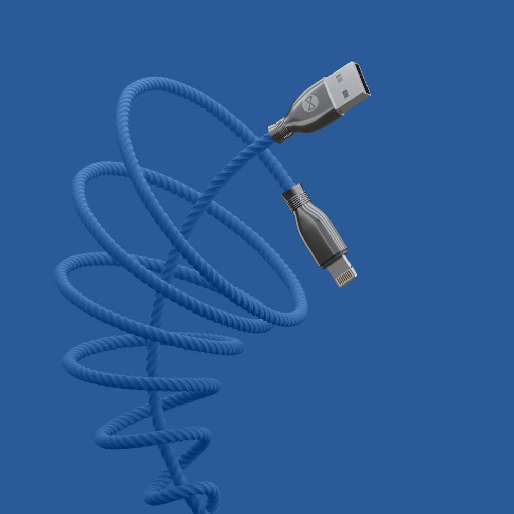 Forever kabelis Tornado USB - Lightning 1,0 m 3A tumši zils