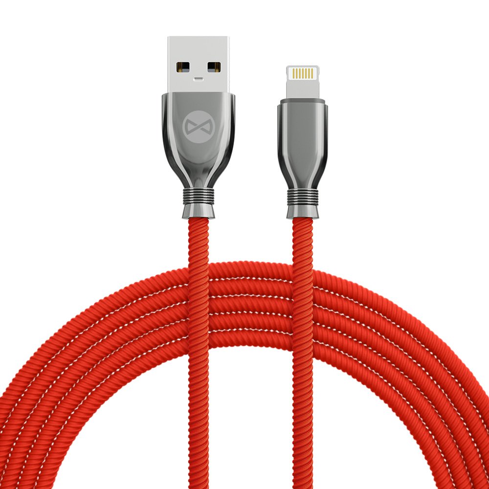 Forever kabelis Tornado USB - Lightning 1,0 m 3A, sarkans
