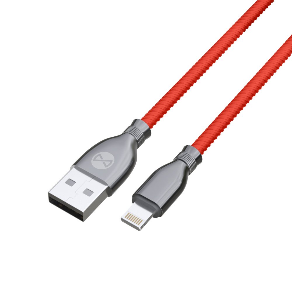 Forever kabelis Tornado USB - Lightning 1,0 m 3A, sarkans