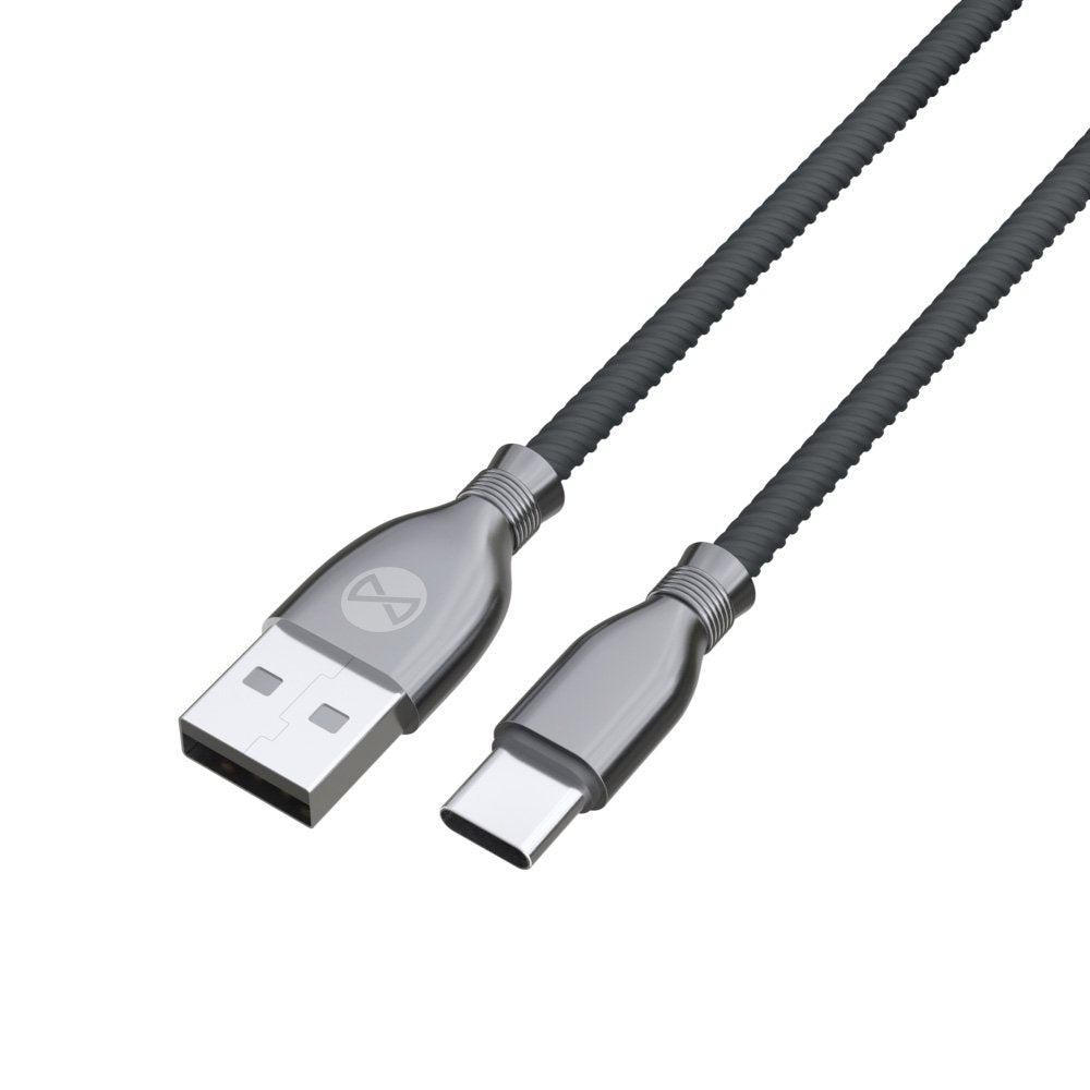 Forever kabelis Tornado USB - USB-C 1,0 m 3A, melns