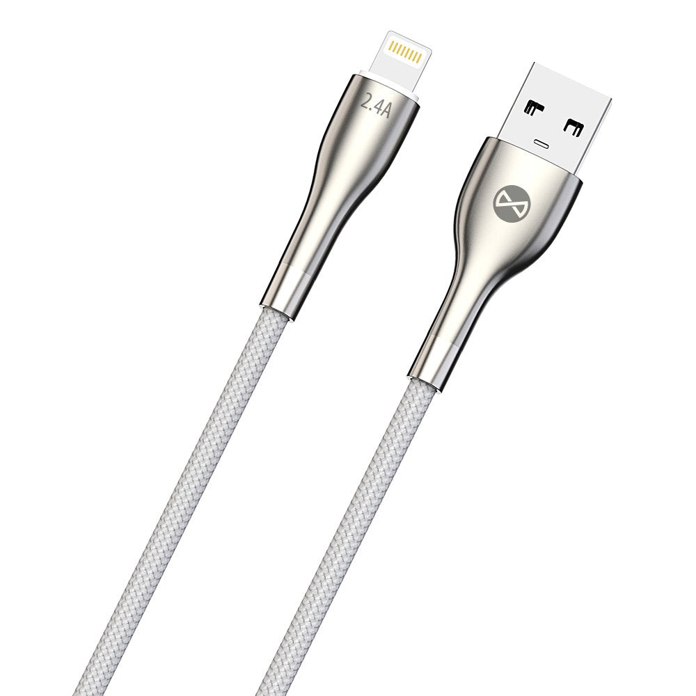 Forever kabelis Sleek USB - Lightning 1,0 m 2.4A, balts