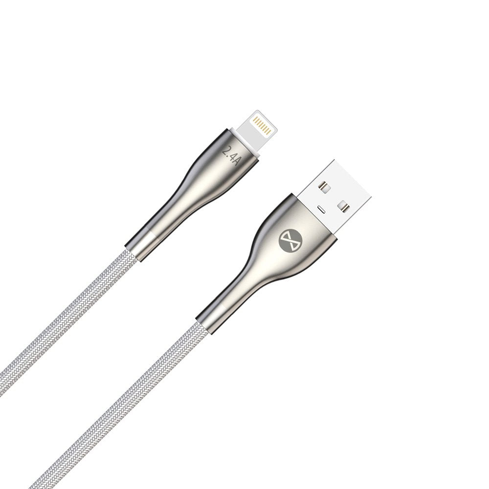 Forever kabelis Sleek USB - Lightning 1,0 m 2.4A, balts