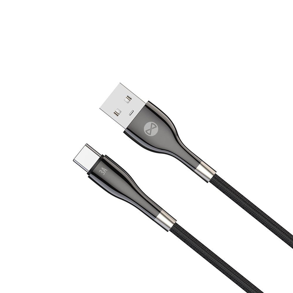 Forever kabelis Sleek USB - USB-C 1,0 m 3A, melns