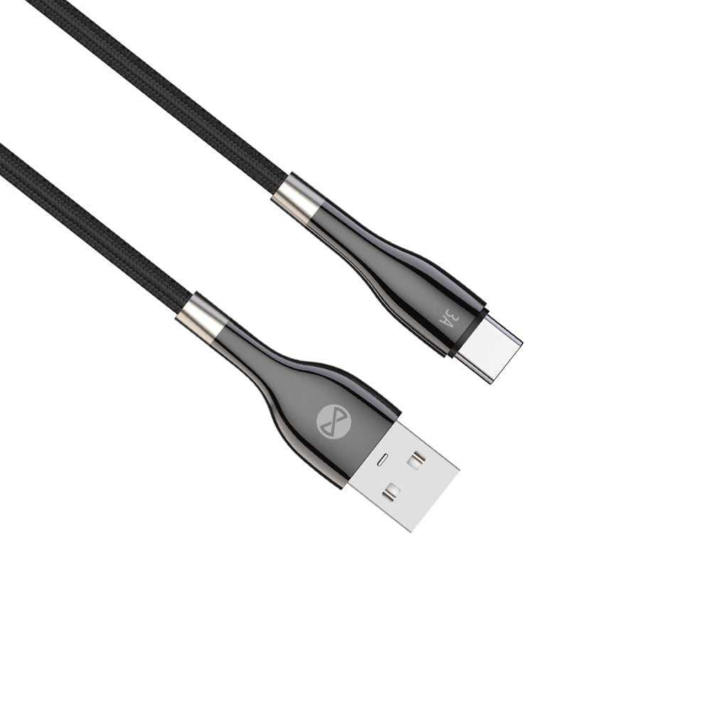 Forever kabelis Sleek USB - USB-C 1,0 m 3A, melns