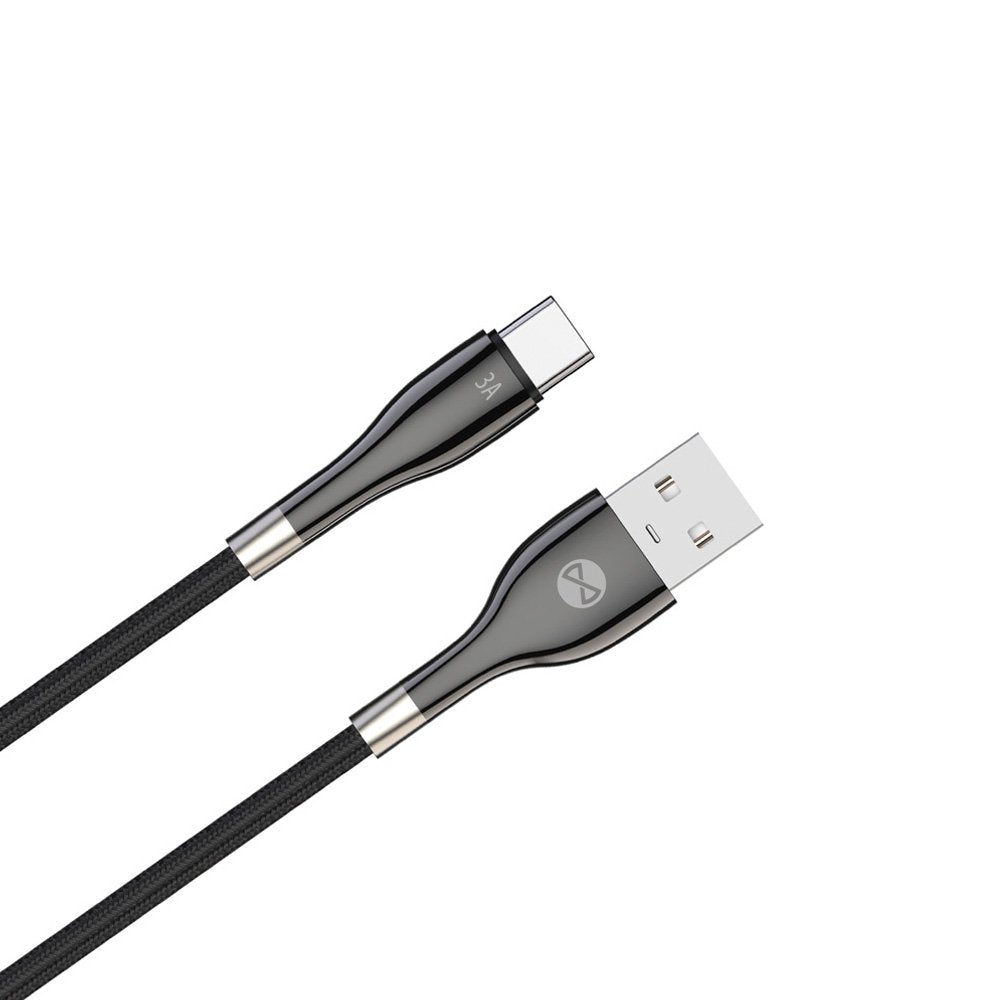 Forever kabelis Sleek USB - USB-C 1,0 m 3A, melns