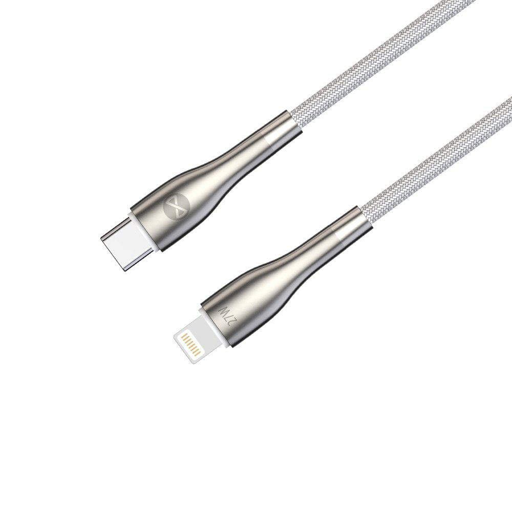 Kabelis Forever Sleek USB-C - Lightning 1,0 m 27W, balts