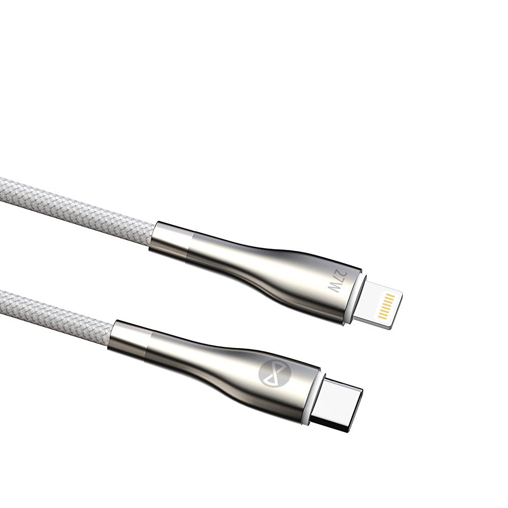 Kabelis Forever Sleek USB-C - Lightning 1,0 m 27W, balts