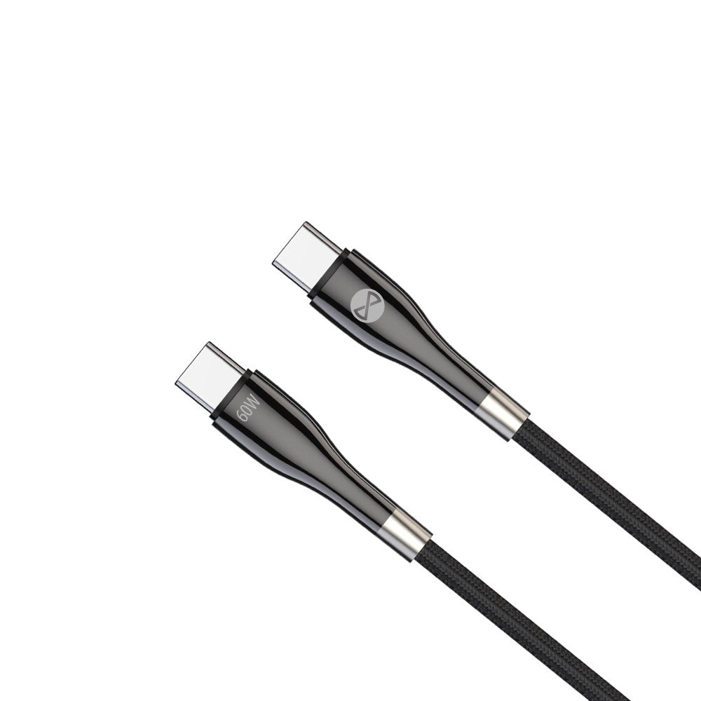 Forever kabelis Sleek USB-C - USB-C 1,0 m 60W, melns