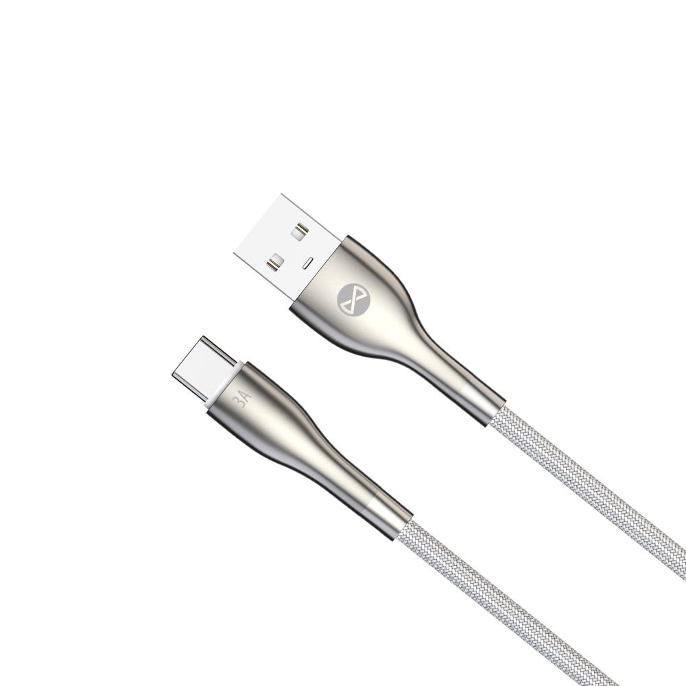 Forever kabelis Sleek USB - USB-C 1,0 m 3A, balts