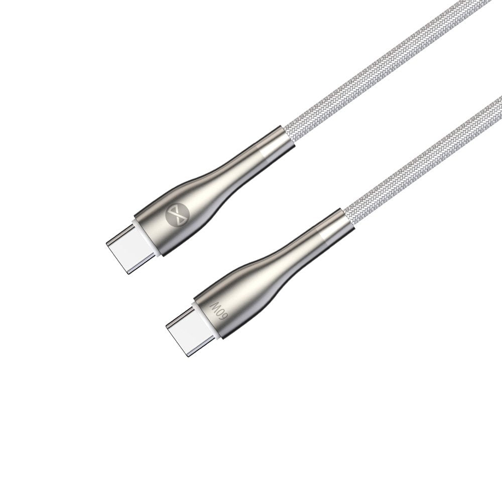 Forever kabelis Sleek USB-C - USB-C 1,0 m 60W, balts