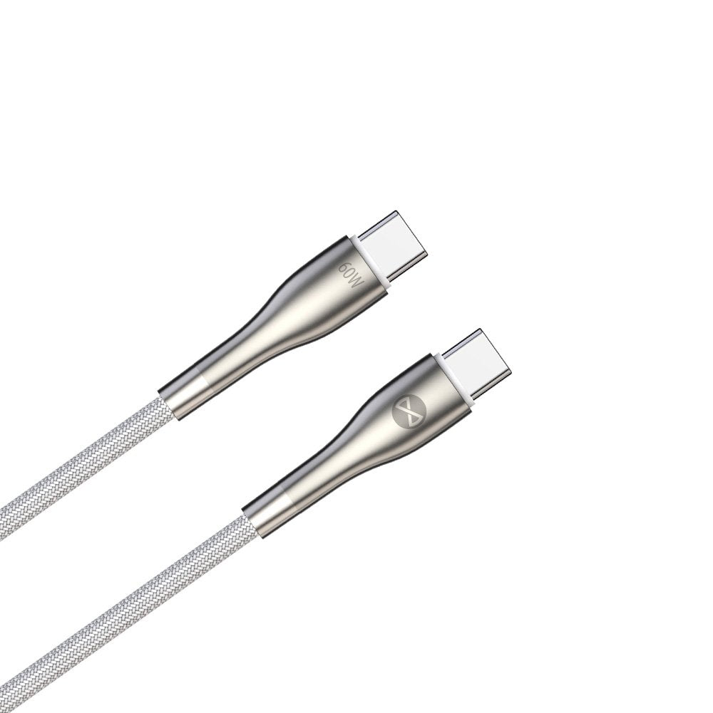 Forever kabelis Sleek USB-C - USB-C 1,0 m 60W, balts