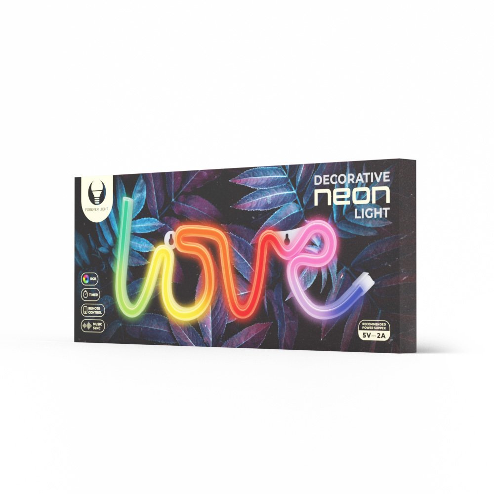 Forever Light gaisma Neon LED RGB Love FLRN01 + RC Forever